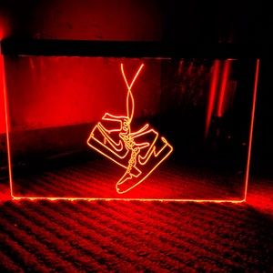 NIKE SHOE LED NEON RED LIGHT SIGN 8x12